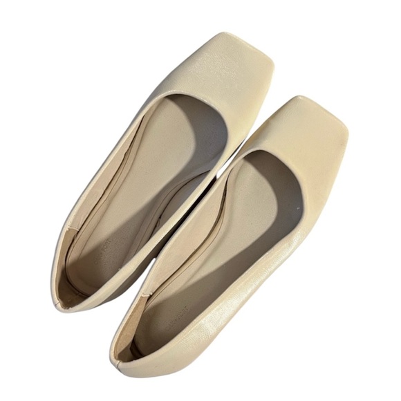 OAK + FORT Shoes - Oak + Fort Square Toe Ballerina Flats cream